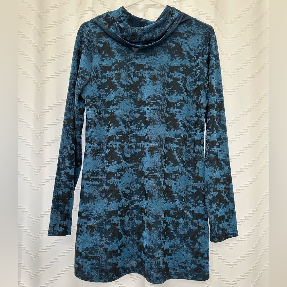 Attitudes by Renee Blue and Black Textured Tunic Top - Picture 3 of 3